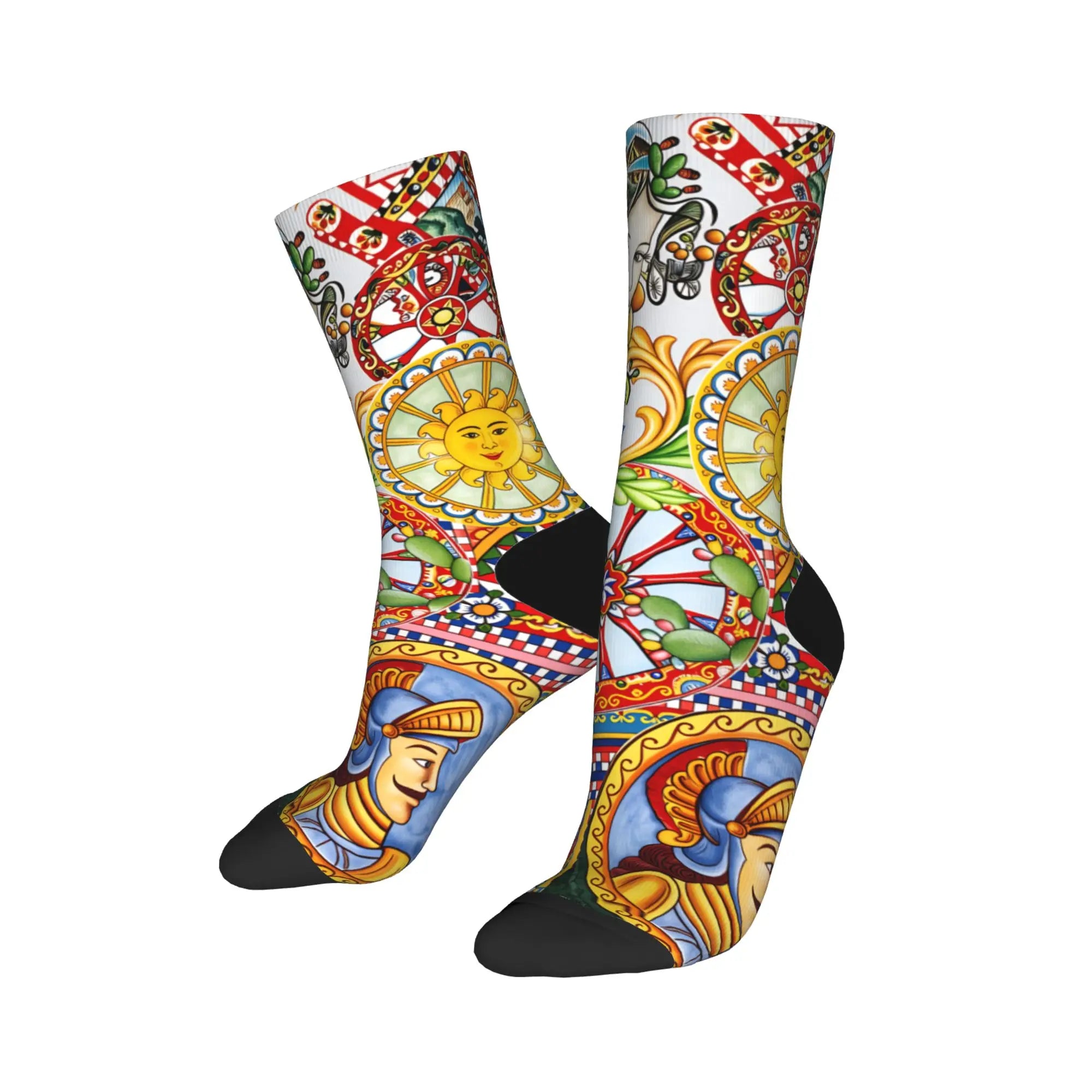 Italy Cute Print Sicilia Sicily Love Trinacria Socks Harajuku Stockings Autumn Non Slip Men Socks Warm Soft Outdoor Socks