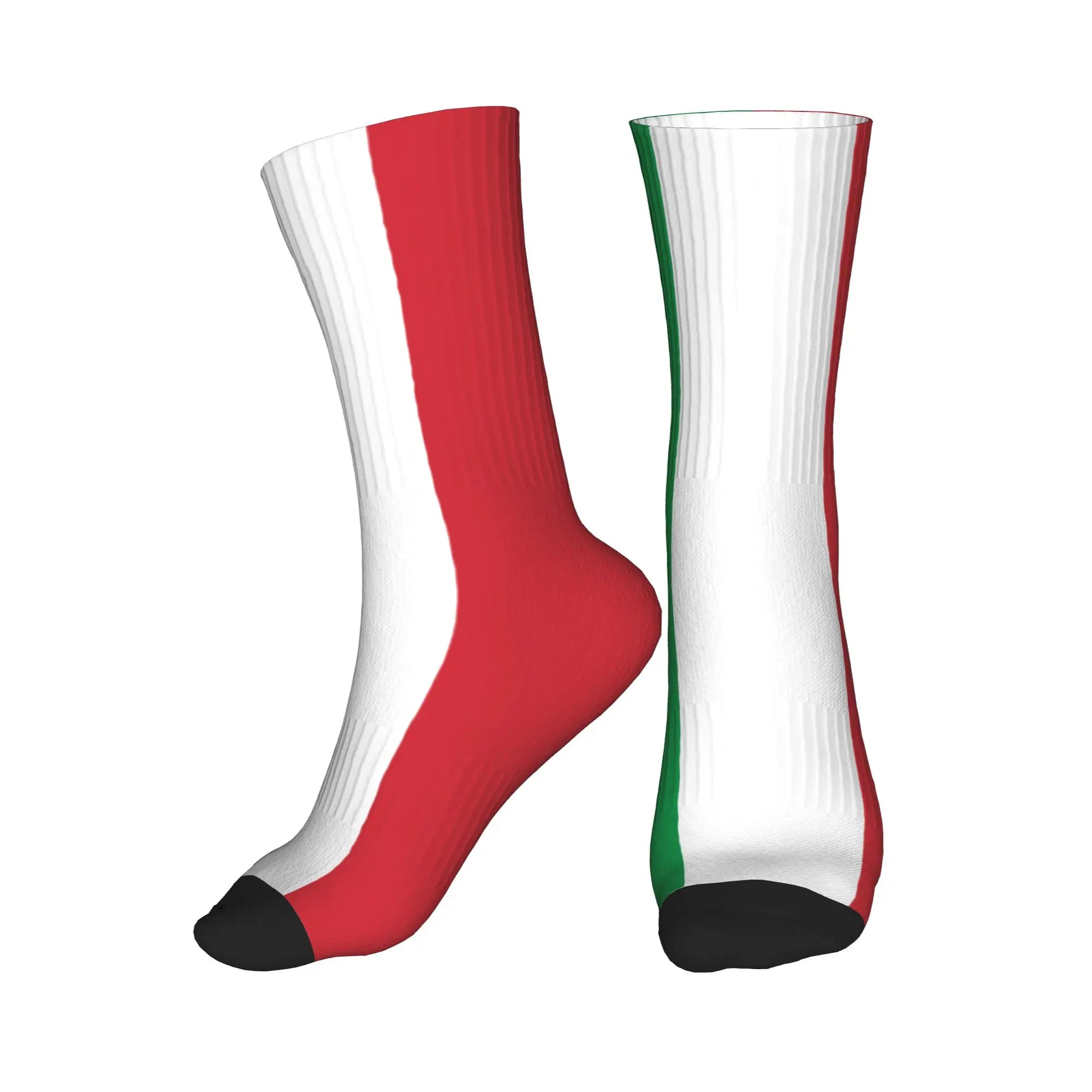 Fun Printing Italy Flag Socks for Women Men Stretch Summer Autumn Winter Italian Proud Crew Socks