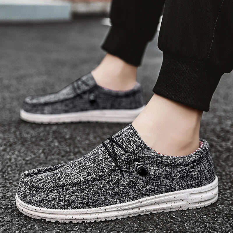Brand Men Casual Shoes Fashion Denim Canvas Shoes Breathable Men Walking Flat Shoes Outdoor Large Size Light Men's Shoes Loafers