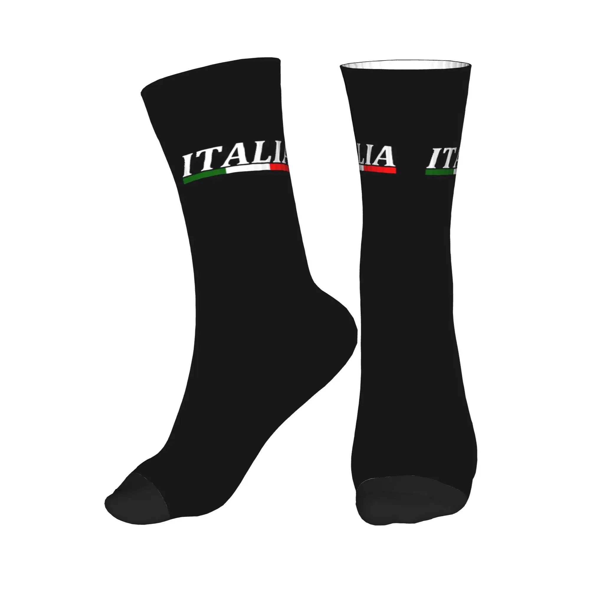 Fun Printing Italy Flag Socks for Women Men Stretch Summer Autumn Winter Italian Proud Crew Socks