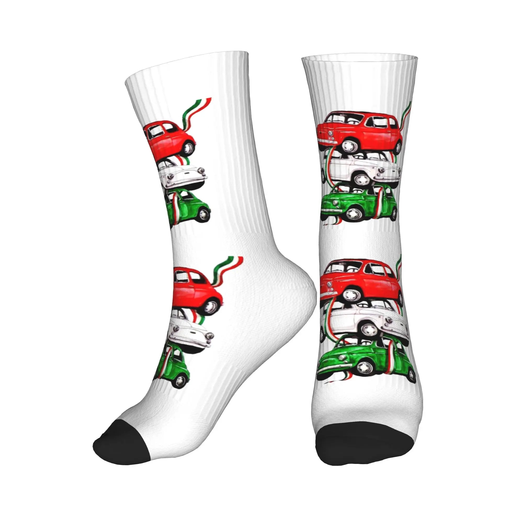 Fun Printing Italy Flag Socks for Women Men Stretch Summer Autumn Winter Italian Proud Crew Socks