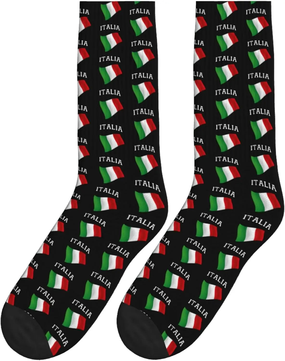 Italia Italy Italian Flag Unisex Casual Crew Socks Patterned Athletic Socks