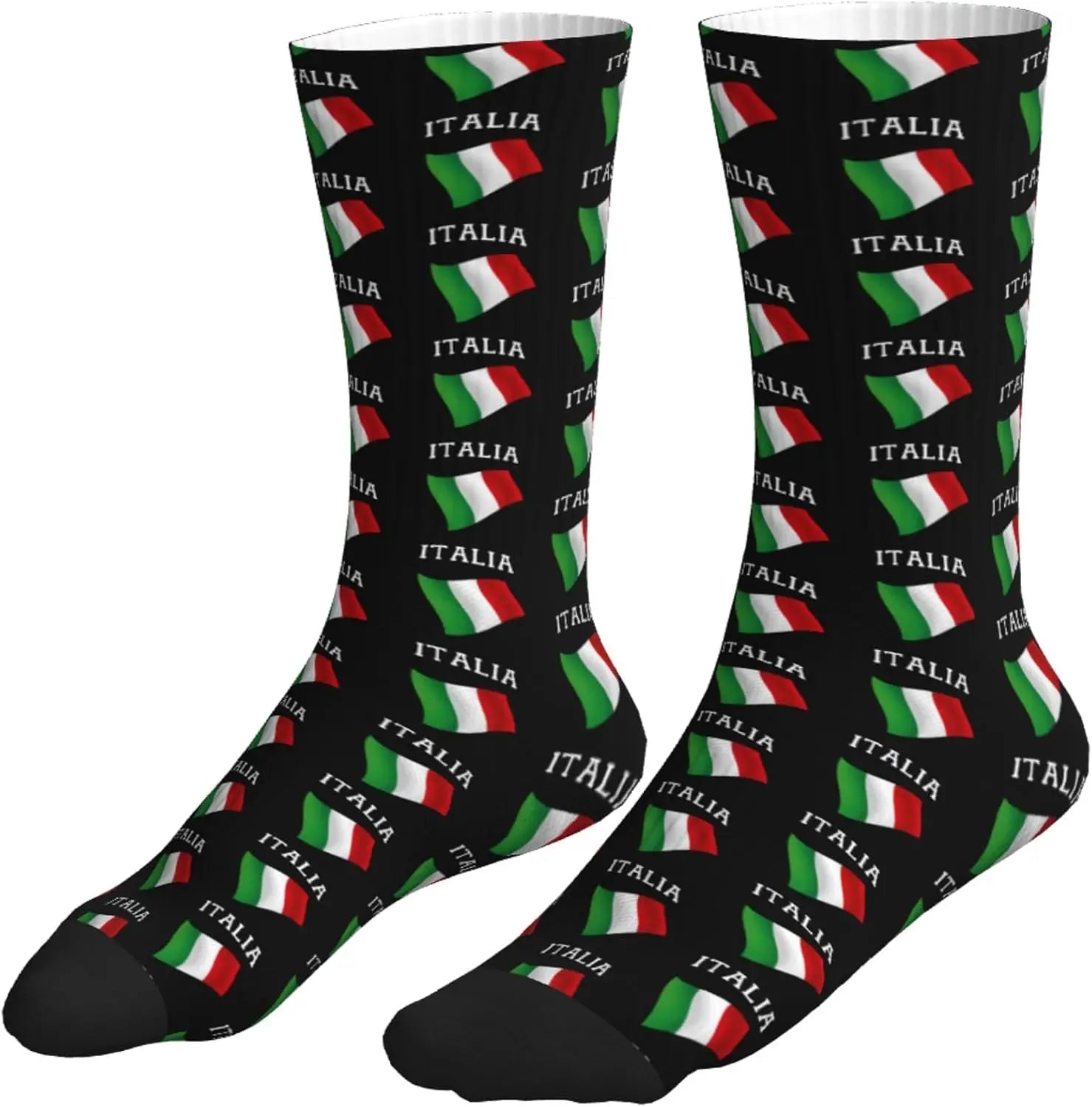 Italia Italy Italian Flag Unisex Casual Crew Socks Patterned Athletic Socks