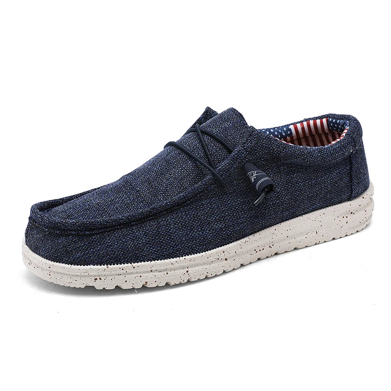 Brand Men Casual Shoes Fashion Denim Canvas Shoes Breathable Men Walking Flat Shoes Outdoor Large Size Light Men's Shoes Loafers