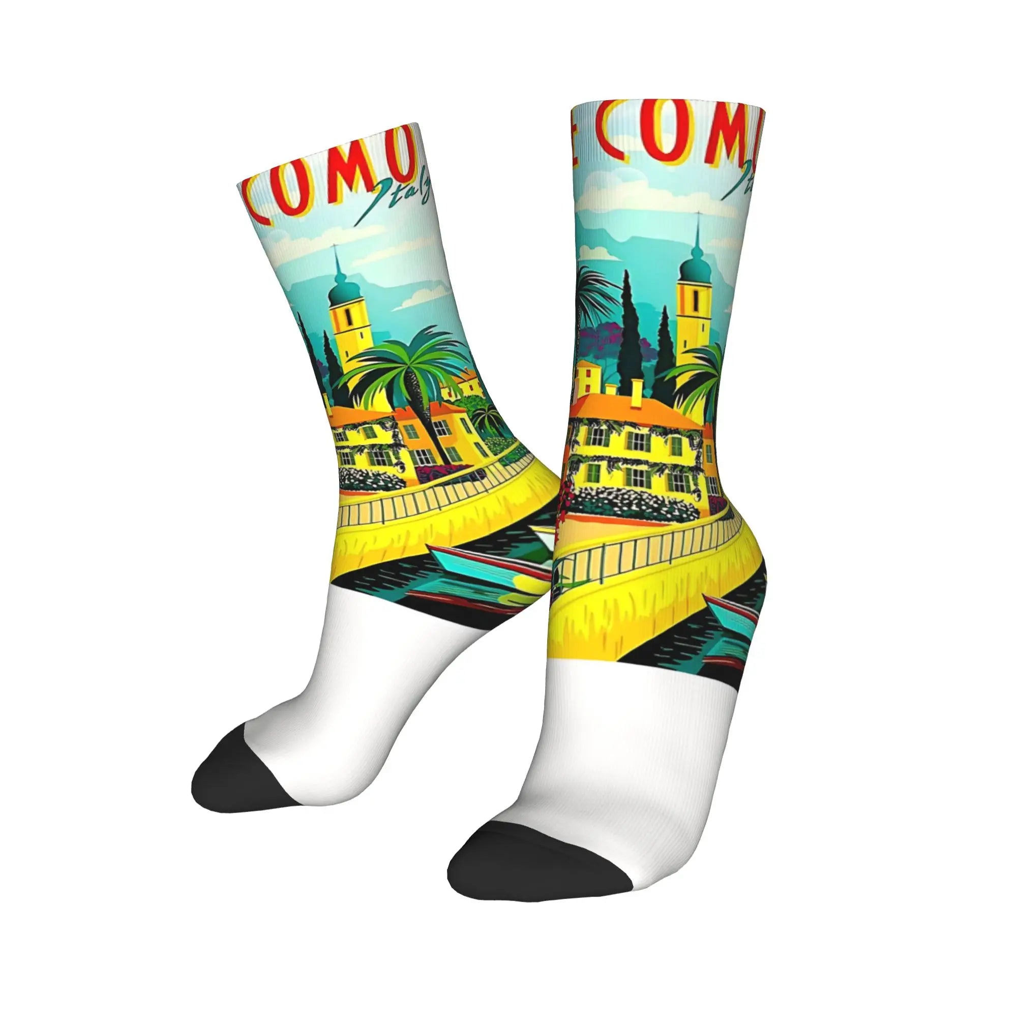 Winter Warm Harajuku Women Men Lago Di Como Italia Italy Lake Como Socks  Breathable Soccer Socks