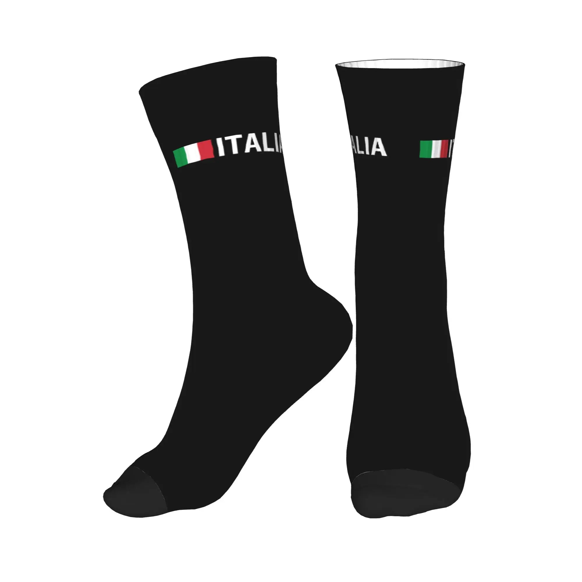Fun Printing Italy Flag Socks for Women Men Stretch Summer Autumn Winter Italian Proud Crew Socks