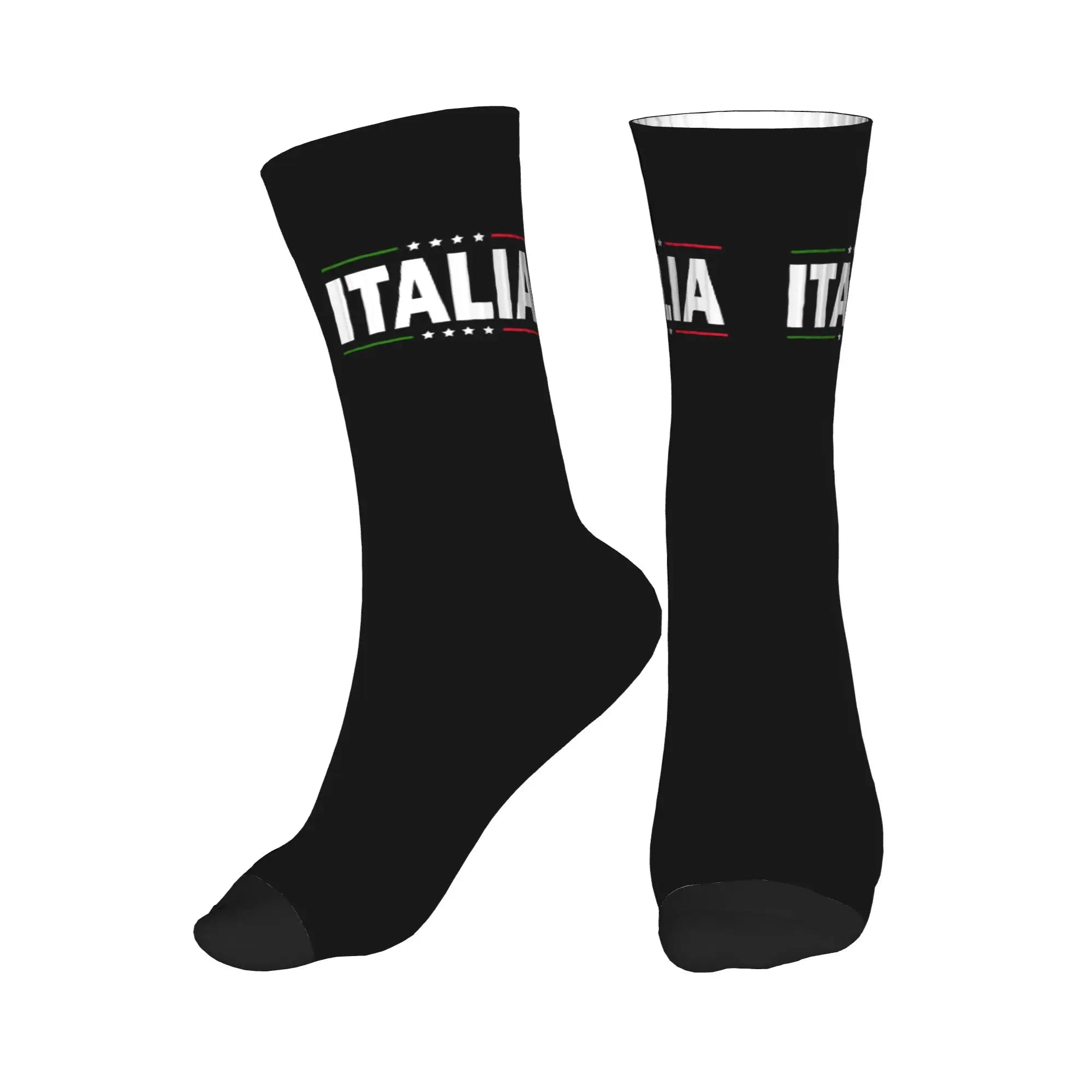 Fun Printing Italy Flag Socks for Women Men Stretch Summer Autumn Winter Italian Proud Crew Socks