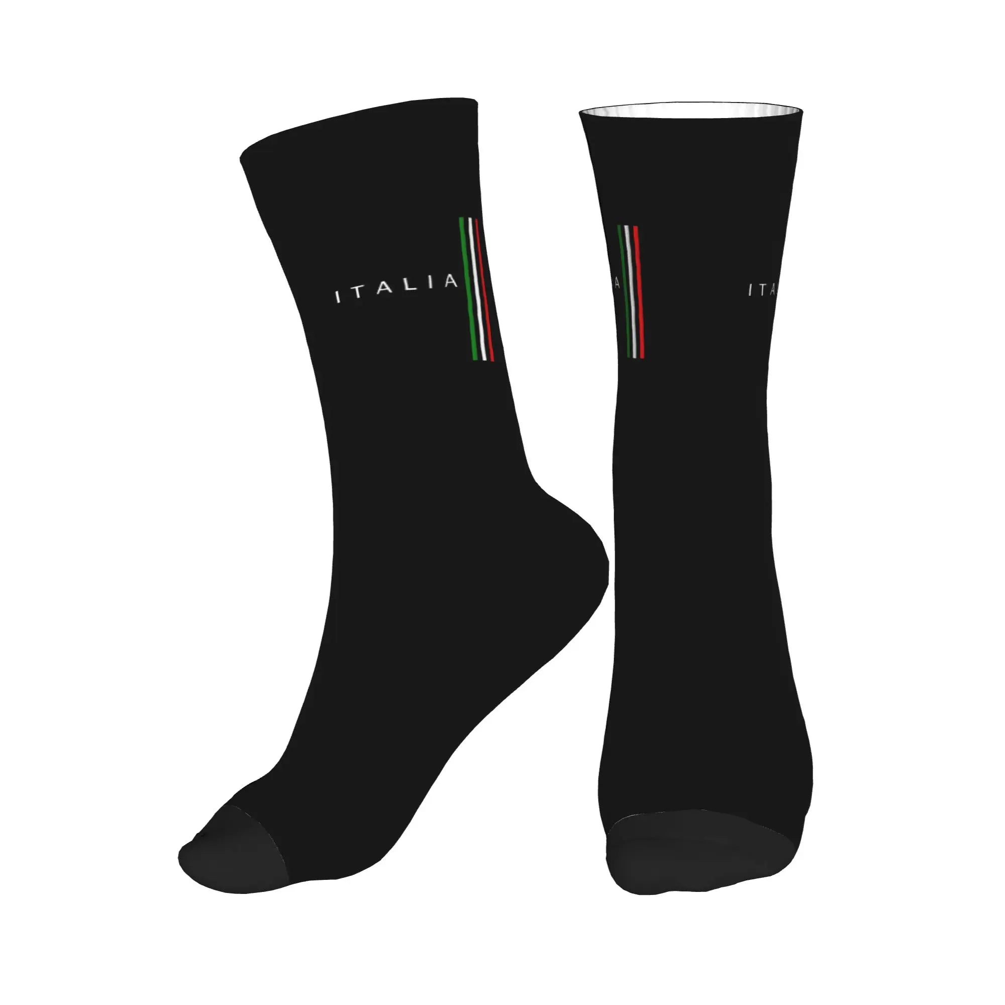 Fun Printing Italy Flag Socks for Women Men Stretch Summer Autumn Winter Italian Proud Crew Socks