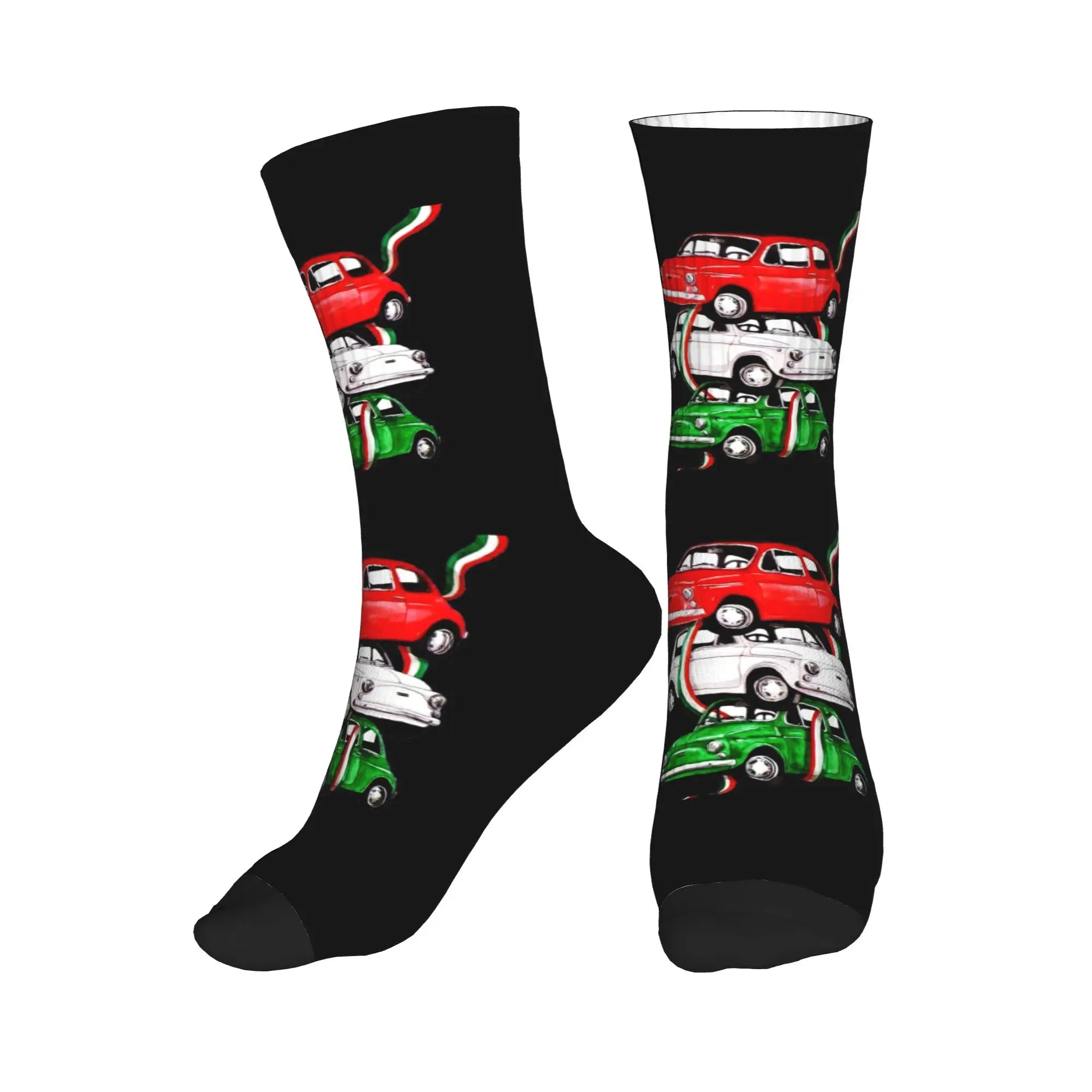Fun Printing Italy Flag Socks for Women Men Stretch Summer Autumn Winter Italian Proud Crew Socks