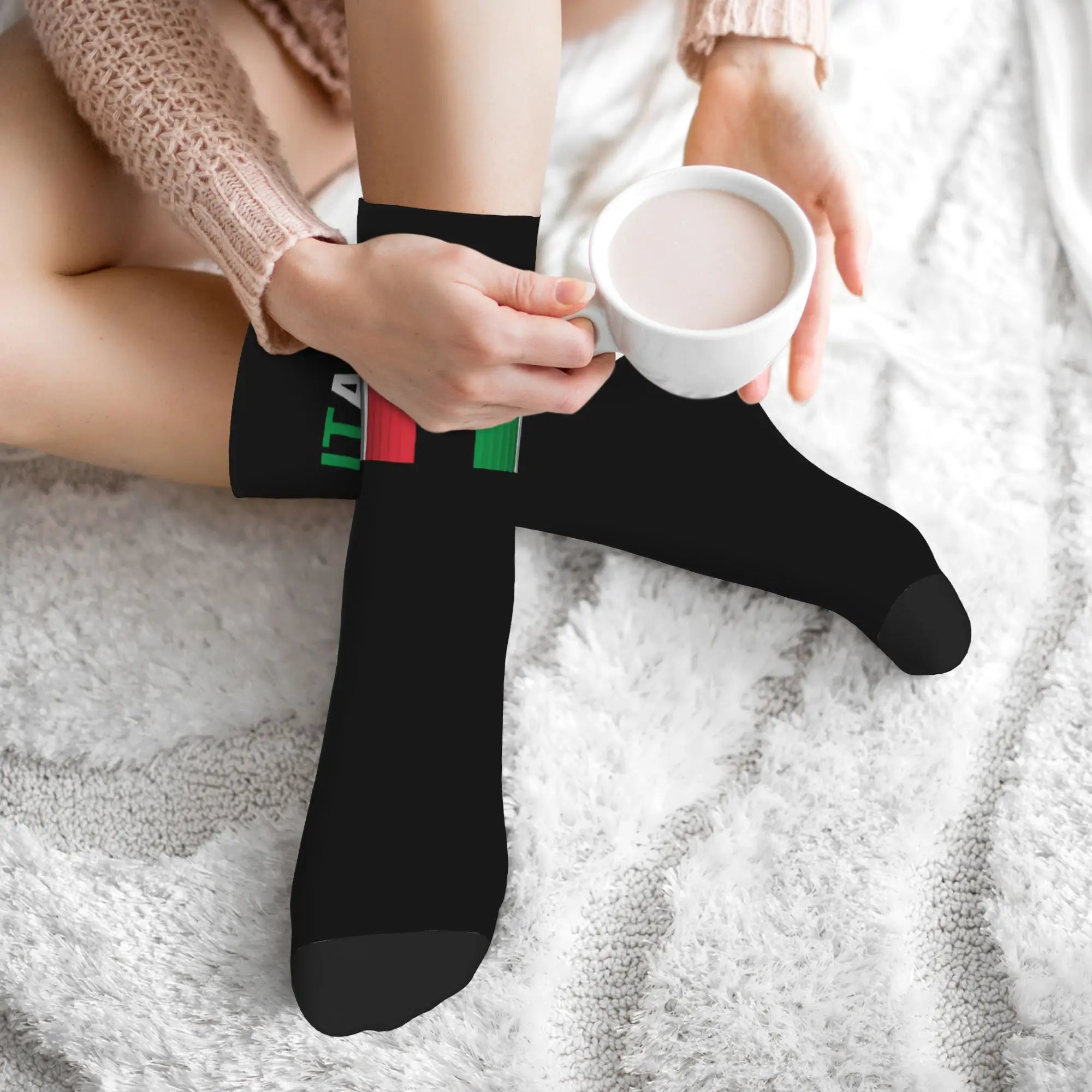 Fun Printing Italy Flag Socks for Women Men Stretch Summer Autumn Winter Italian Proud Crew Socks