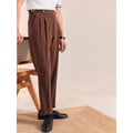 Italian British Style Men's Business Casual Double Pleat Paris Buttoning No Ironing Needed Naples High Waist Loose Fit Long P...