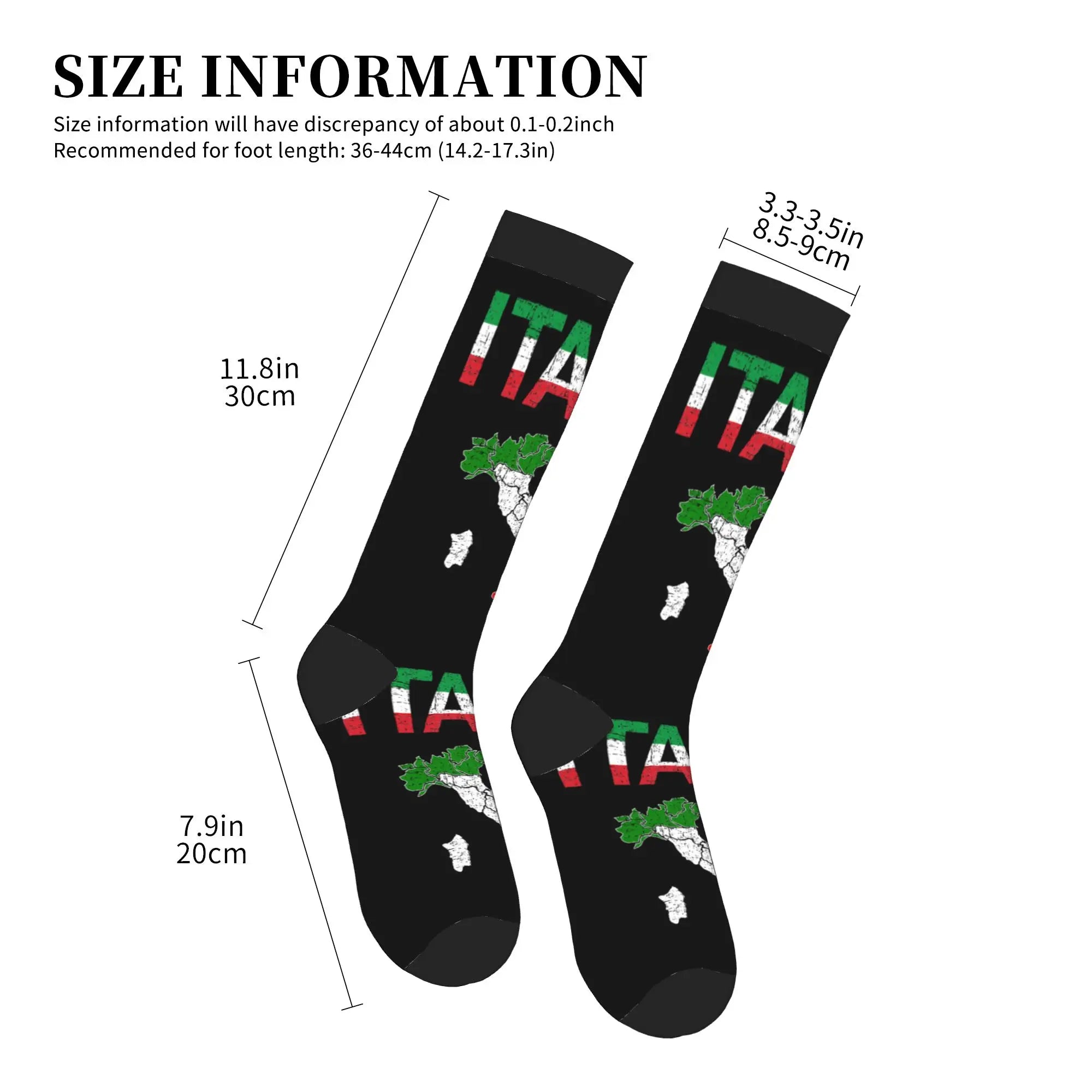 Fun Mens Italy Flag Vintage Italian Italia Dress Socks Unisex Breathbale Warm 3D Printed  Sports Compression Socks