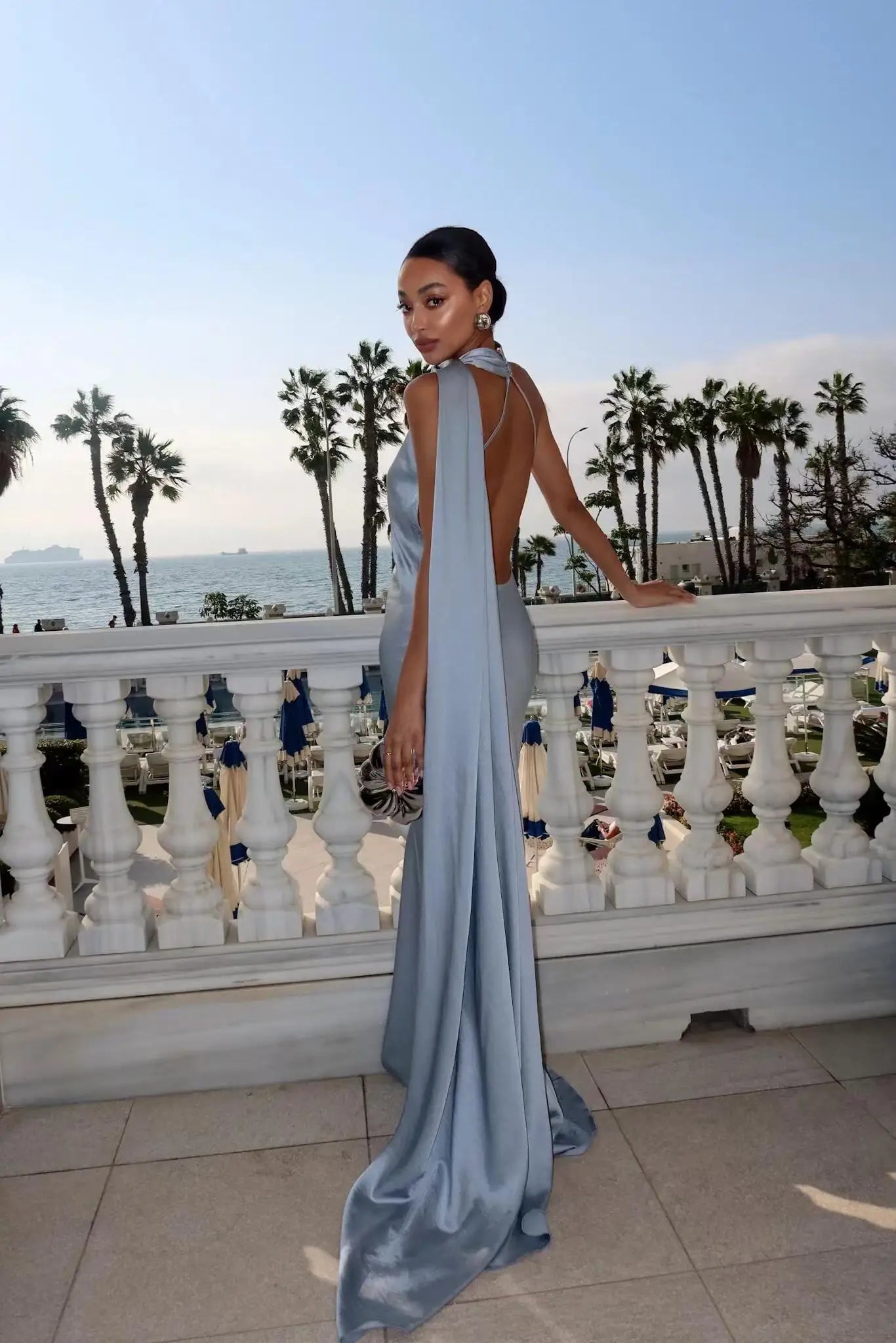 Satin Ribbon Long Dresses Women's Backless Casual Silk Dress Evening Wedding Guest Blue Green Black Yellow Red Pink Summer Prom