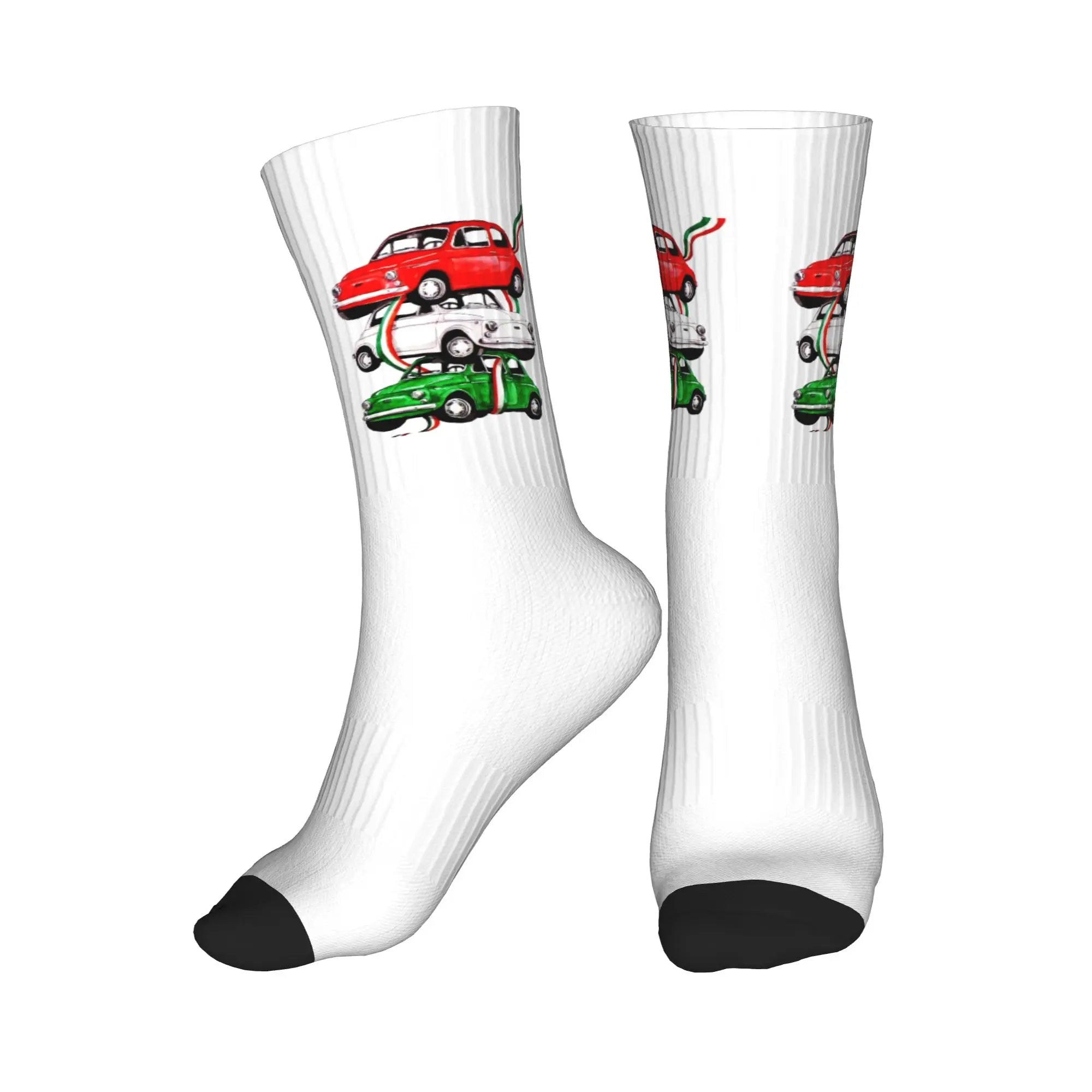 Fun Printing Italy Flag Socks for Women Men Stretch Summer Autumn Winter Italian Proud Crew Socks