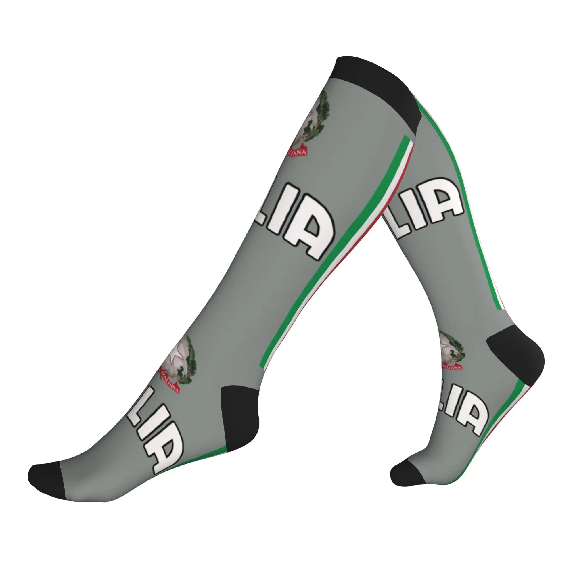 Funny Mens Minimalist Italian Flag Italy Dress Socks Unisex Comfortable Warm 3D Print Patriotic Sports Compression Socks