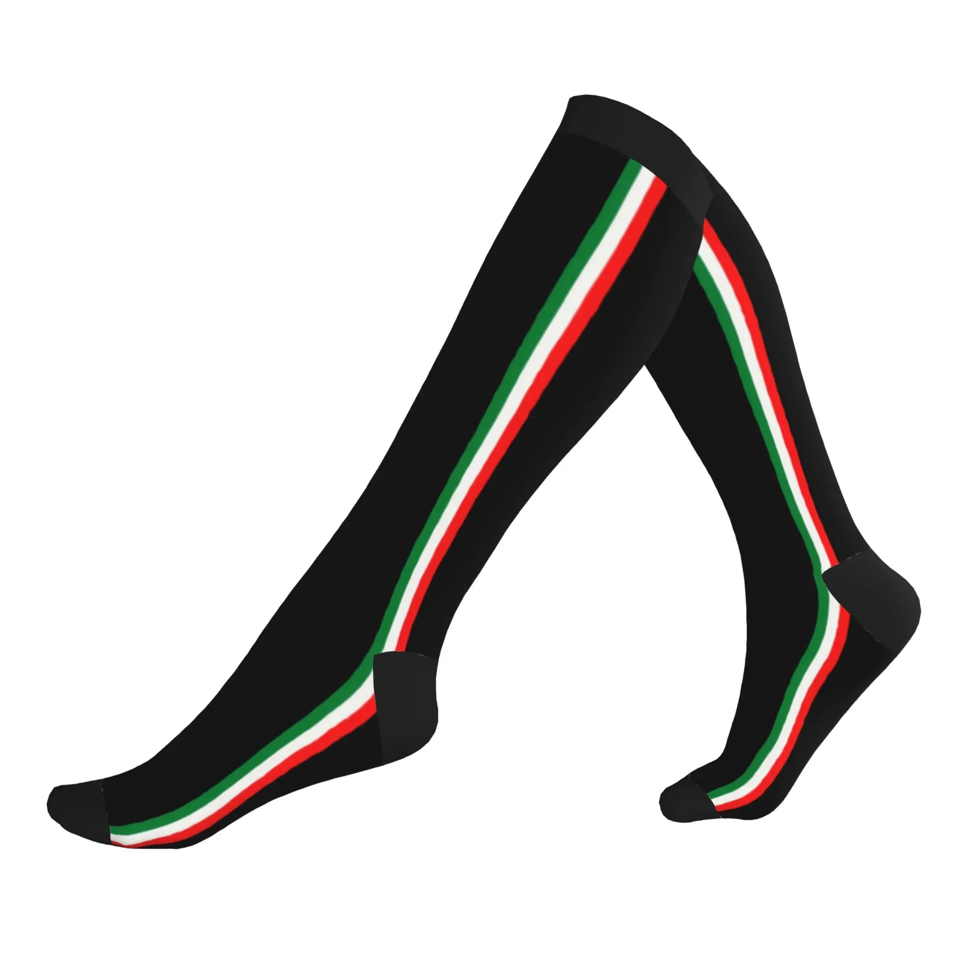 Funny Mens Minimalist Italian Flag Italy Dress Socks Unisex Comfortable Warm 3D Print Patriotic Sports Compression Socks