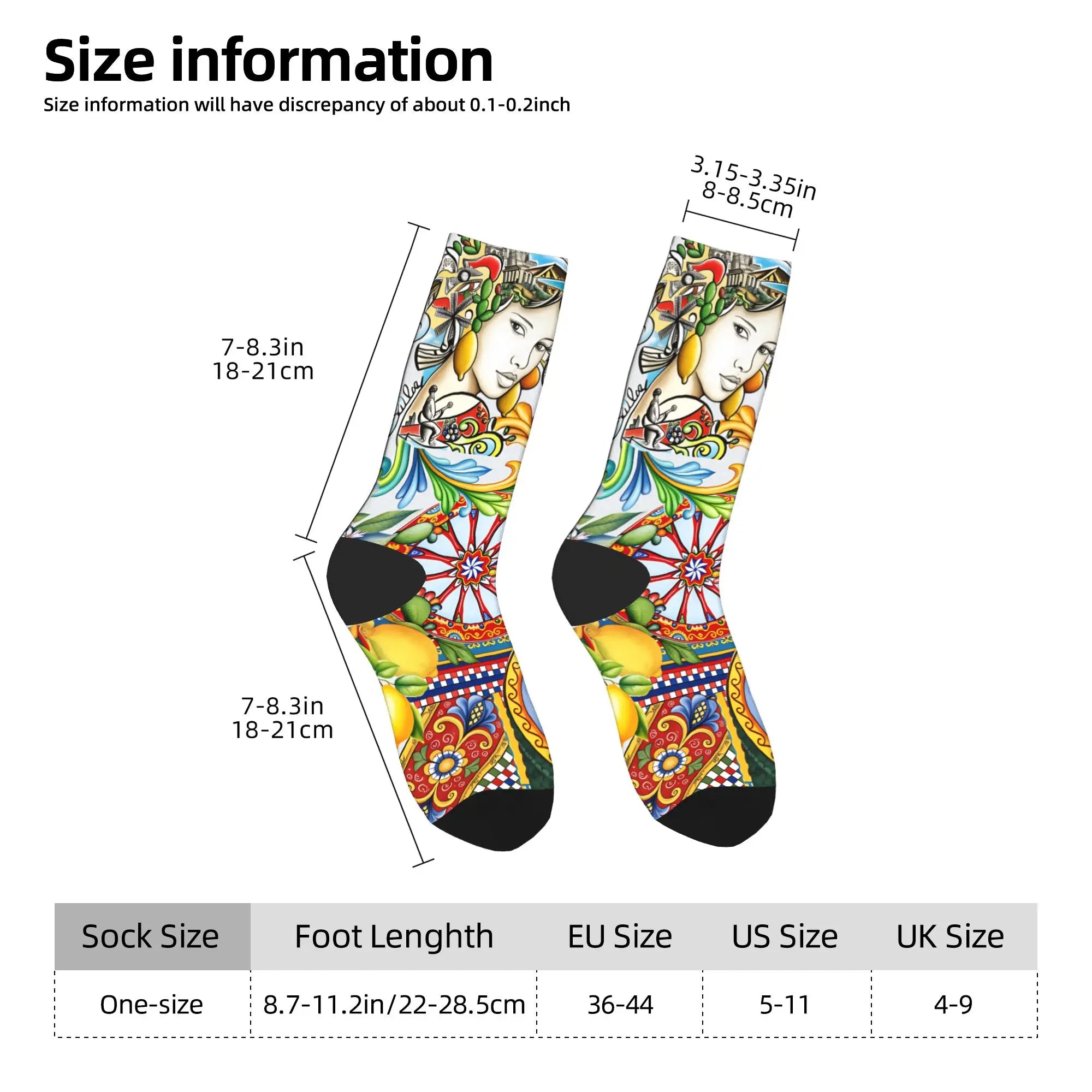 Italy Cute Print Sicilia Sicily Love Trinacria Socks Harajuku Stockings Autumn Non Slip Men Socks Warm Soft Outdoor Socks
