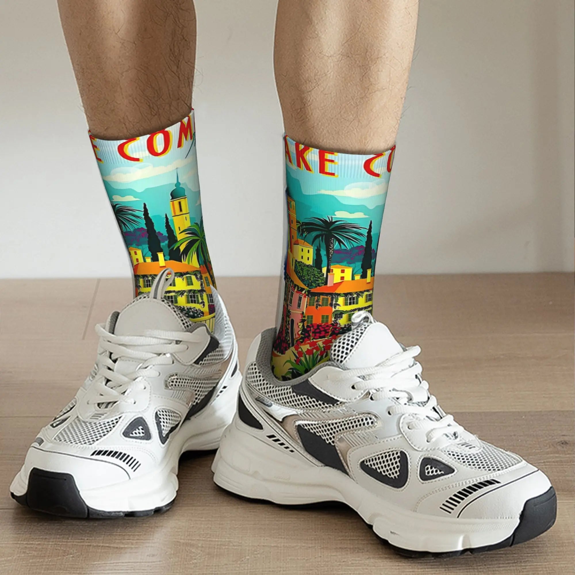 Winter Warm Harajuku Women Men Lago Di Como Italia Italy Lake Como Socks  Breathable Soccer Socks