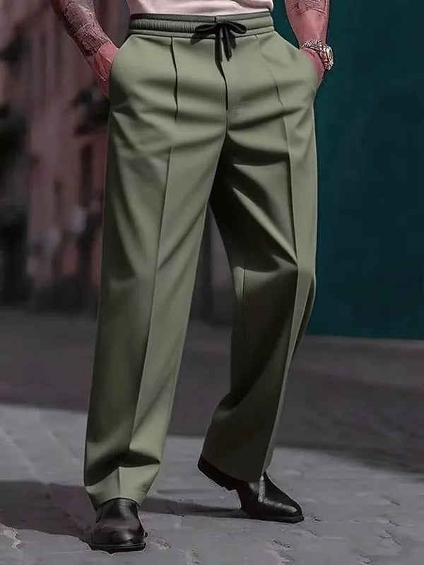 Hot selling Spring and Autumn men's fashionable casual solid color pants, loose tight rope straight leg pants