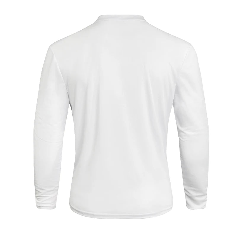 2025 Men's Summer Long Sleeve Henry Polo Casual Breathable Comfortable Polo Shirt Solid High Quality Male T-Shirt Dropshipping