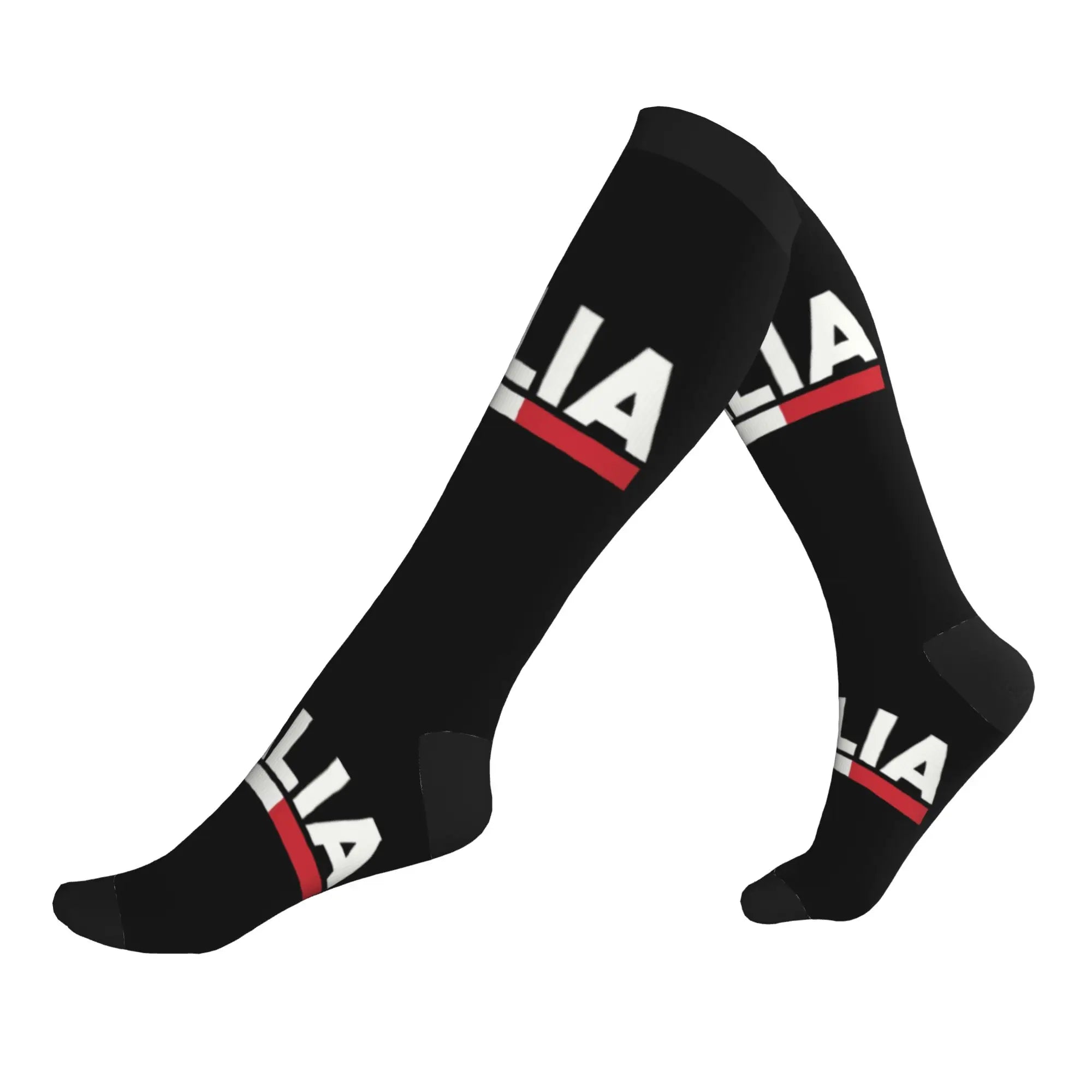 Funny Mens Minimalist Italian Flag Italy Dress Socks Unisex Comfortable Warm 3D Print Patriotic Sports Compression Socks