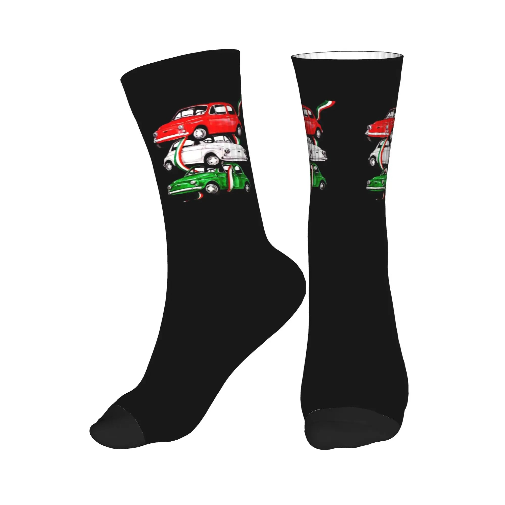 Fun Printing Italy Flag Socks for Women Men Stretch Summer Autumn Winter Italian Proud Crew Socks